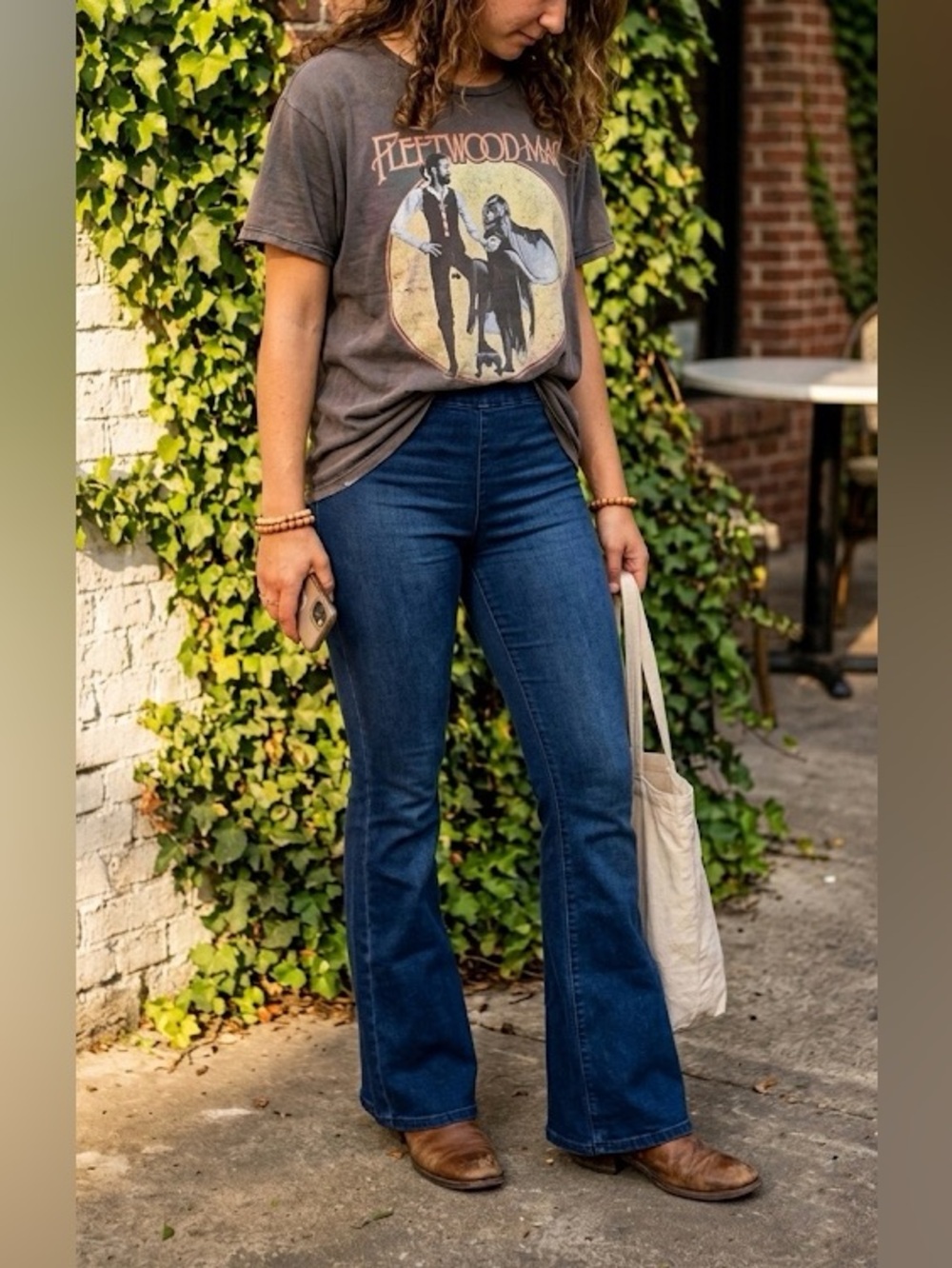 Free People Penny Pull-On Flare Jeans Size 29 Medium Wash High Rise New Boho
